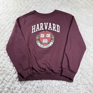 Harvard Crimson Sweatshirt Womens M College Pullover Crewneck Preppy Ivy Leauge